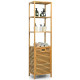 Bathroom Tilt-out Laundry Hamper Organizer with 3-Tier Storage Shelves