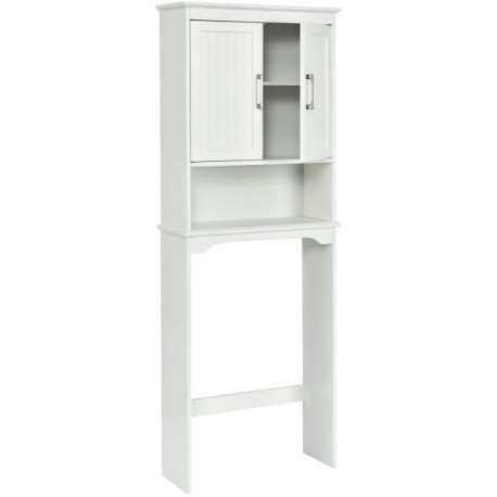 Over the Toilet Bathroom Storage Cabinet with 2 Doors and Adjustable Shelf