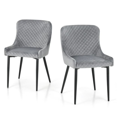 Set of 2 Armless Dining Chairs with Adjustable Foot Pads