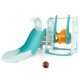 4-in-1 Toddler Slide and Swing Set with Foldable Extra-long Slide