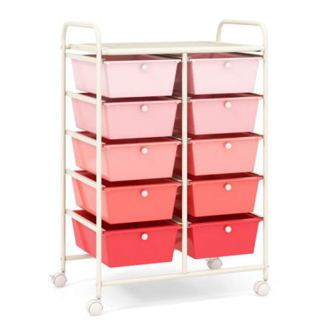 Storage Rolling Cart with 10-Drawer for Tools Scrapbook Paper Organising