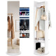 Swivel Jewelry Cabinet with Full-Length Mirror Cosmetics Storage