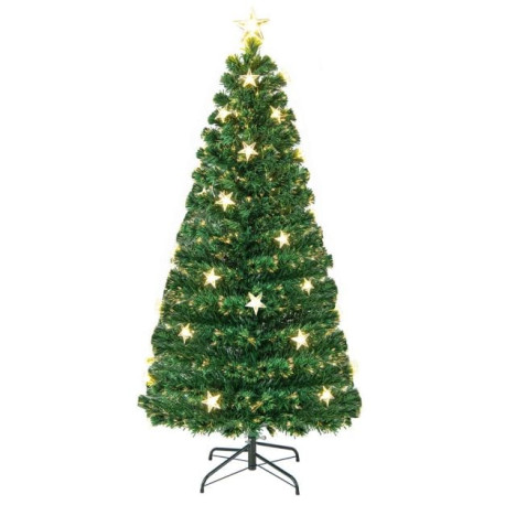 5/6FT Fiber Optic Artificial Christmas Tree with 21 Star LED Lights