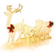 Pre-lit Christmas Reindeer and Santa’s Sleig with 215 Warm White Bulbs