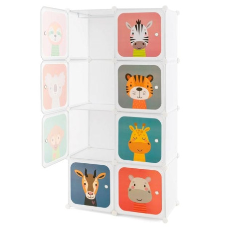 8-Cube Portable Kids Wardrobe with Hanging Section