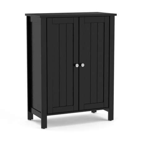 2-Door Freestanding Bathroom Floor Cabinet with Adjustable Shelves