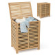 80 L Bamboo Laundry Hamper with Lid and Handles