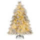 145 CM Feet Flocked Christmas Tree with 150 Warm White LED Lights