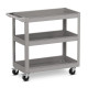 3-Tier Tool Trolley with Handle and Lockable Wheels