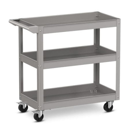 3-Tier Tool Trolley with Handle and Lockable Wheels