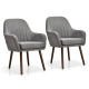 Set of 2 Leisure Chairs with Rubber Wood Legs