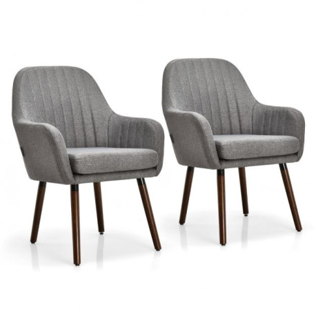 Set of 2 Leisure Chairs with Rubber Wood Legs