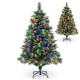 180/150 CM Pre-Lit Artificial Christmas Tree with 856/476 Pine Needles/Flocked PVC/PE Tips