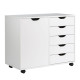 5-Drawer Mobile Side Cabinet with Wheels