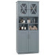 Tall Bathroom Floor Storage Cabinet with Acrylic Doors and 3 Cubes