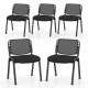 5 Piece Modern Stackable Upholstered Armless Conference Reception Chair