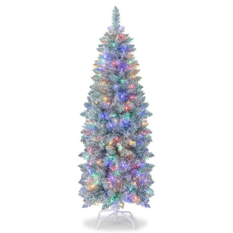 150/180 CM Slim Pencil Christmas Tree with 343/475 Branch Tips and 190/250 Colorful LED Lights