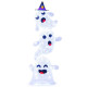 4 FT Lighted Stacked Ghosts with 120 LED Lights and 4 Metal Ground Stakes