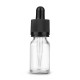 Min order 10pcs - Clear Glass Bottle Pipette Bottles Round Empty Boston Eye Dropper with Cap - 30ml