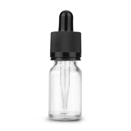 Min order 10pcs - Clear Glass Bottle Pipette Bottles Round Empty Boston Eye Dropper with Cap - 30ml