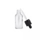 Min order 10pcs - Clear Glass Bottle Pipette Bottles Round Empty Boston Eye Dropper with Cap - 30ml