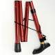 Easy Folding Lightweight Walking Stick Adjustable Aluminium Cane - Red