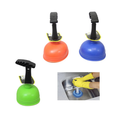 Sink Plunger Unblock Drains Suction Plunger Short Handle 12cm - Random Colour