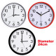 Quartz Basic Wall Clock Round Vintage Analogue Clocks for Home Kitchen Bedroom 24 cm - Red