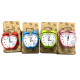 Cute Alarm Clock Mini Heart Shape with Retro Style No Ticking Twin Bell - Green