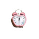 Cute Alarm Clock Mini Heart Shape with Retro Style No Ticking Twin Bell - Pink