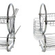 2 Tier Dish Drainer Rack for Kitchen Countertop or Sink Plate Cutlery Holder and Drip Tray, Silver