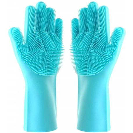 Reusable Silicone Brush Glove Soft Brush Washing Up Cleaning Glove Brush 32cm Heat Resistant