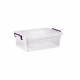 Clear Plastic Stackable Storage Box with Lid Stackable Containers with 2 Clip Handles, Random Colour 2L