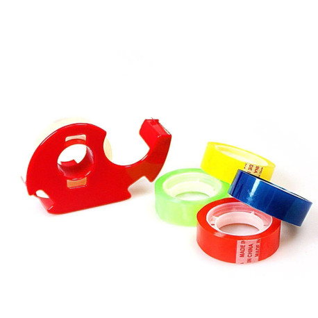 Cellotapes Dispenser with Multi Assorted Coloured Cellotapes - Random colour