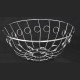 Round Fruit Bowl Made of Metal Chrome Finish Wire, Decorative Storage Modern Fruit Basket