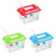 Plastic Starter Aquarium Fish Tank Goldfish Tank with Carry Handle Lid 21 x 12cm - Random Colour