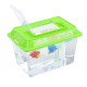 Plastic Starter Aquarium Fish Tank Goldfish Tank with Carry Handle Lid 21 x 12cm - Random Colour