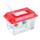 Plastic Starter Aquarium Fish Tank Goldfish Tank with Carry Handle Lid 21 x 12cm - Random Colour