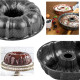 Pumpkin Cake Mold Baking Cake Fluted Round Mould Premium Cake Baking Mold Pumpkin-Shaped - Grey 24cm