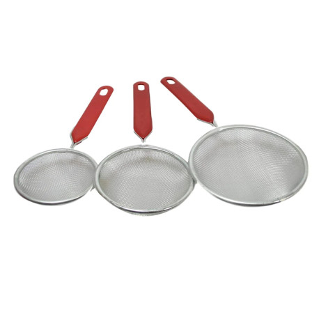 3 Pack Kitchen Sieve Stainless Steel Strainer Set 8cm 10cm 12cm