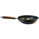 32 cm Non-stick Frying Pan Cast Iron Skillet Dishwasher Safe with Wooden Handle