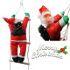 120 cm Christmas Santa Claus Climbing On Rope Ladder Figure Home Ornament for Xmas Holiday Decor