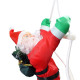 120 cm Christmas Santa Claus Climbing On Rope Ladder Figure Home Ornament for Xmas Holiday Decor