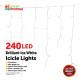 720LED Hanging Icicle Lights Christmas Lights with Memory Functions for Indoor and Outdoor Decor - White Lights