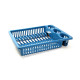 Plastic Dish Drainer Rack Strainer Sink Plate with Cutlery Holder - Random Colour