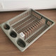 Plastic Dish Drainer Rack Strainer Sink Plate with Cutlery Holder - Random Colour