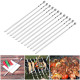 12 pcs Stainless Steel Flat Meat Skewers for BBQ