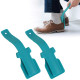 1 Pair Shoe Helper Handled Plastic Lazy Shoe Horn Easy on and Off Shoes Lifting Helper - Blue