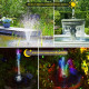 7W Solar Powered Fountain Coloured LED Water Pump with 11 Nozzles for Garden, Fountain, Birth Bath