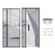 Side Opening Magnetic Screen, Removable Insect Fly Mesh for Door - Grey, 100x220cm